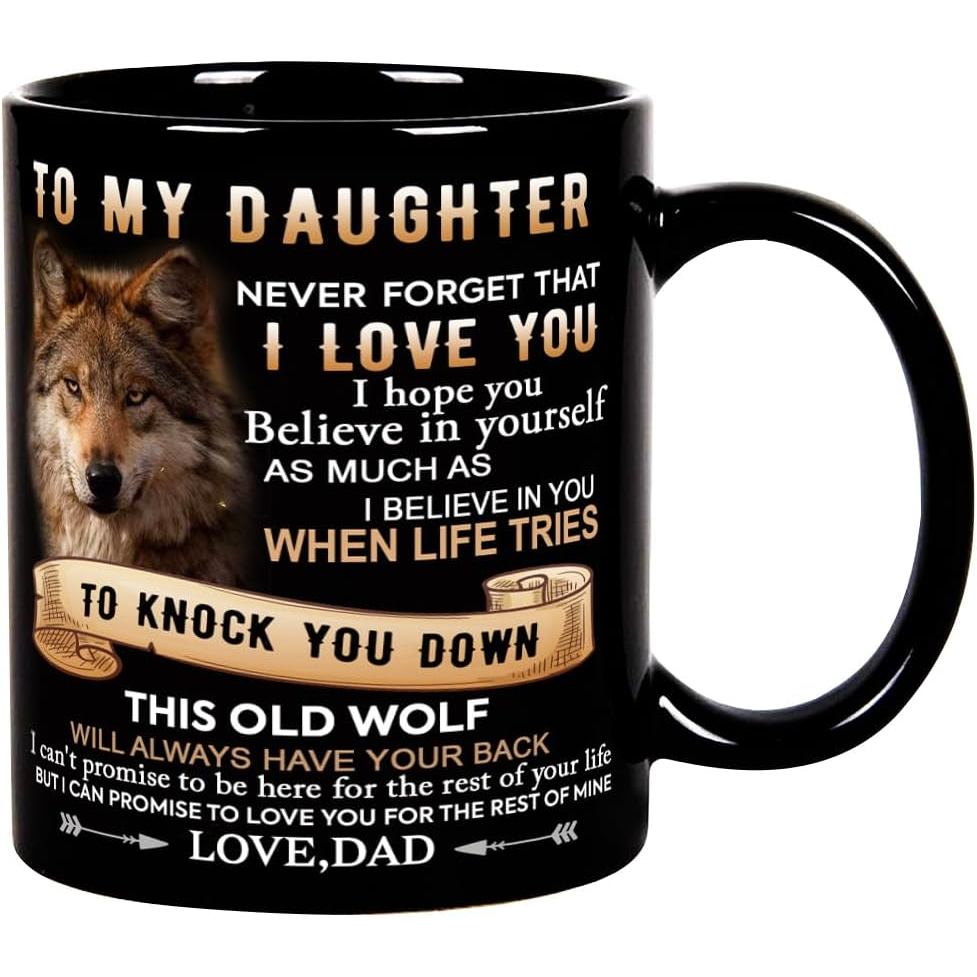 Hadiah Cawan Kopi Fatbaby Daughter Dari Ayah, Hadiah Ayah Kepada Anak Perempuan Saya untuk Hari Lahir, Hari Ibu, Krismas, Hari Kesyukuran, Teh Perpisahan 11OZ