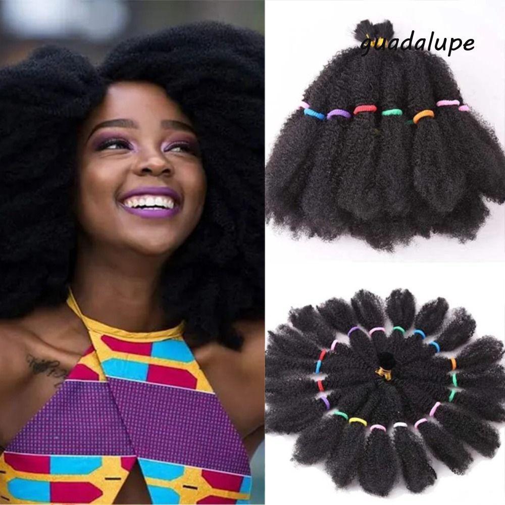 GUADALUPE Crochet Braiding Hair Natural Blonde Soft Brown Stylish American African Party Fluffy Kinky Bulk Braids