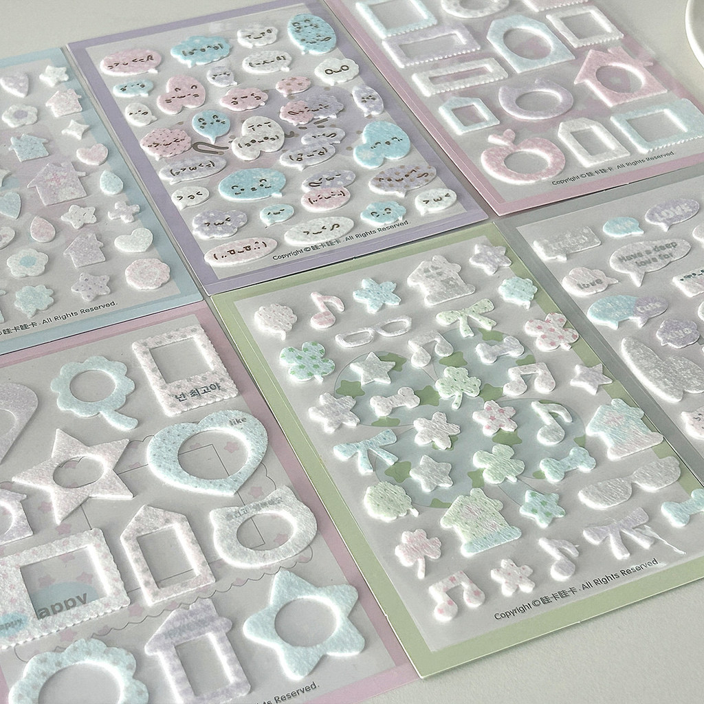Felt Stickers Cloth Three-Dimensional m5 Material Decoration Handbook Winter Cute Japanese Stickers