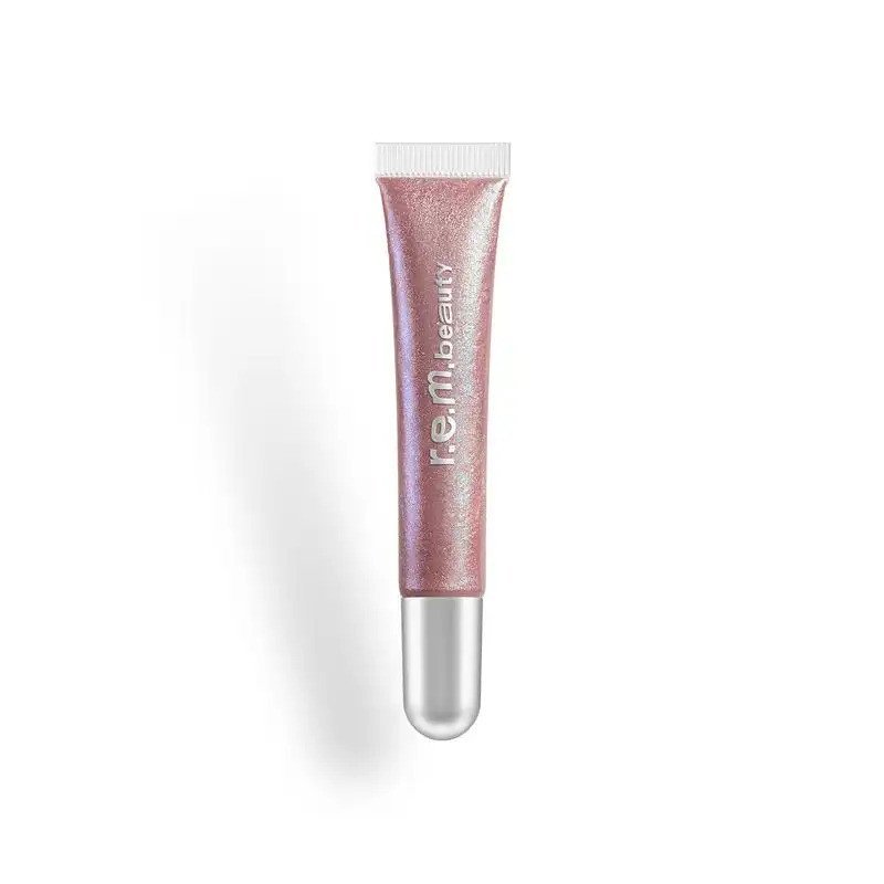 r.e.m. beauty plumping lip gloss in fembot - triple-plump actives for instantly fuller lips and nourishing hydration
