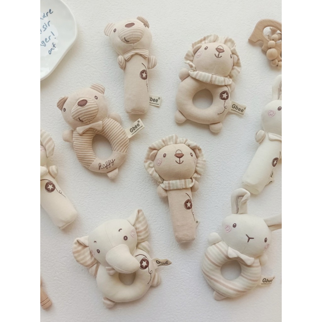 Baby Organic Cotton Hand-Cranked Stick Infant Children's Soothing Toy 2023Gbee Rattle Hand-Cranked BB Stick 0-1 Years Old