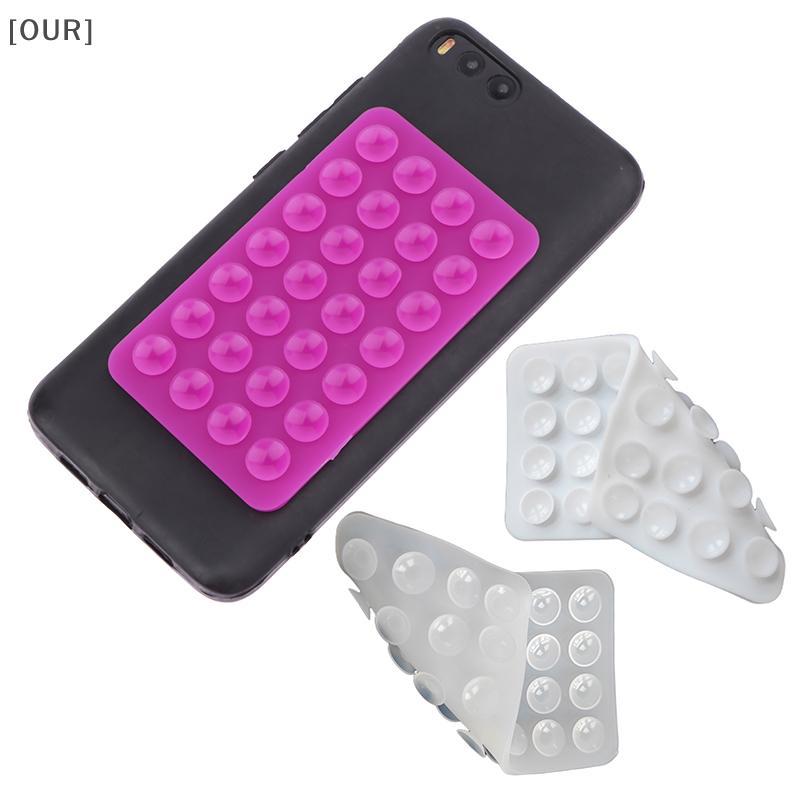 [OUR] 1PC Double Side Silicone Suction Pad for Mobile Fixture Double Sided Reusable Suction Cup For Workbench Stability null
