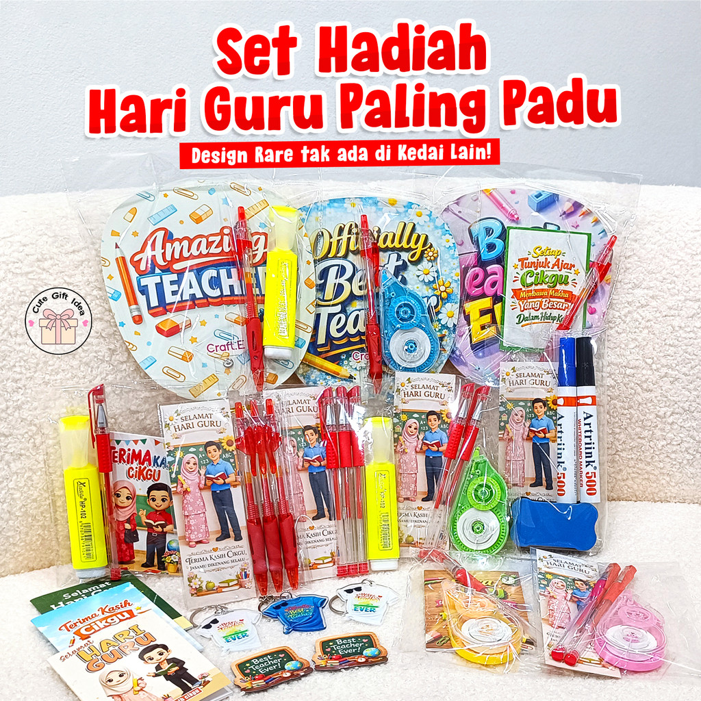 VCR Teacher’s Day Gift Set 2026 A7 Notebook + Hand Fan + Pen Set Premium Gift for Teacher Set Hadiah Hari Guru