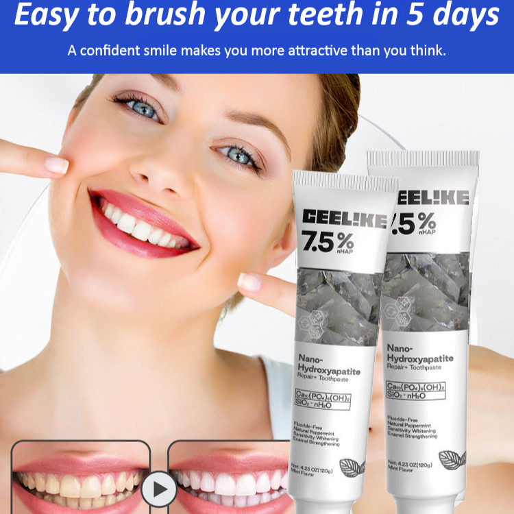 【Teeth Whitening & Repair】Hydroxyapatite Toothpaste For Enamel Restoration / Teeth Strengthening / Sensitive Teeth Care / Advanced Whitening Formula