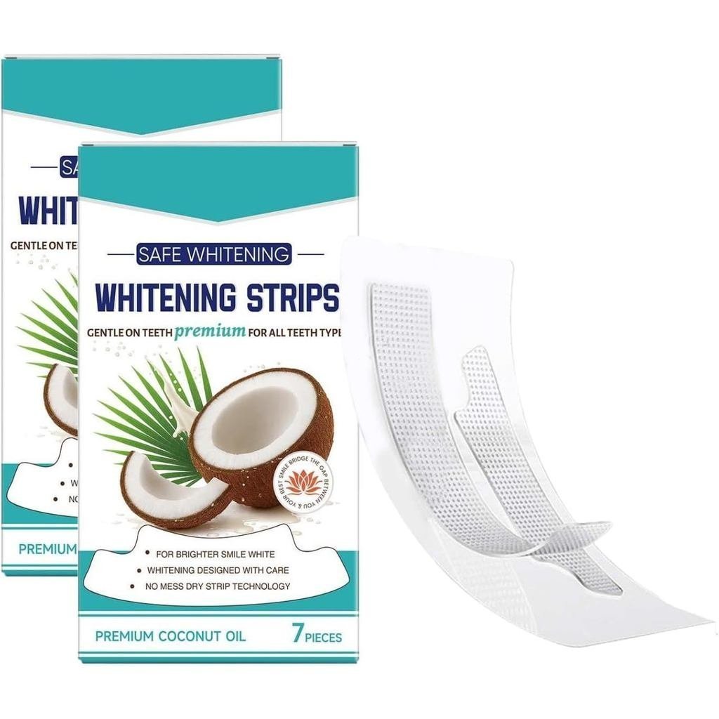 Coconut Whitening Strips, Deep Cleaning and Yellowing Removal of Teeth Patches, Natural Ingredients for Gentle Teeth Brightening, Easy to Use at Home (2)