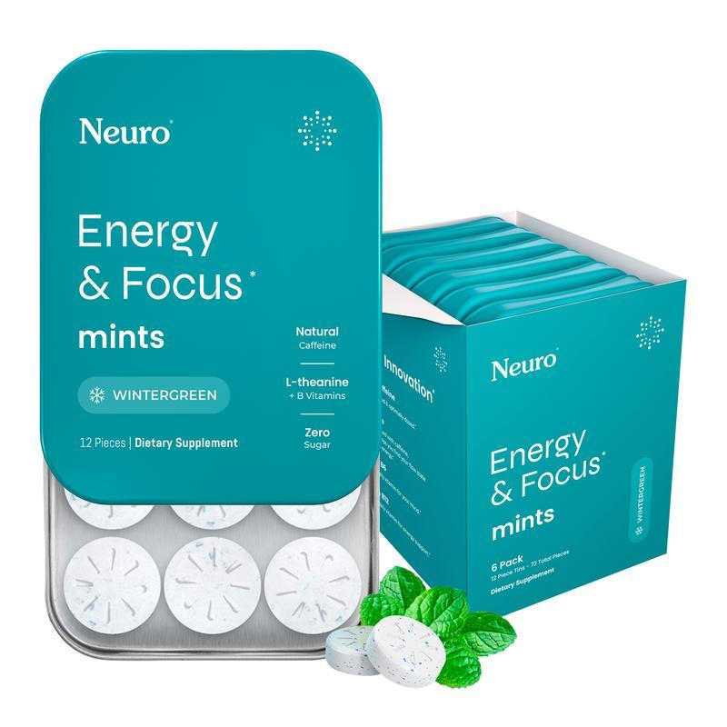 NeuroEnergyCaffeineMints(72Pieces)-Sugar-FreeNootropicMintsforEnergy&Focuswith, Caffein…