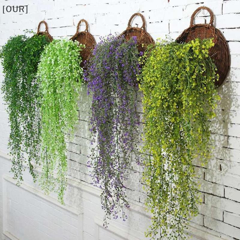 [OUR] Fake Artificial Vines Flower Wall Hanging Faux Rattan Plant Flower Home Decor null