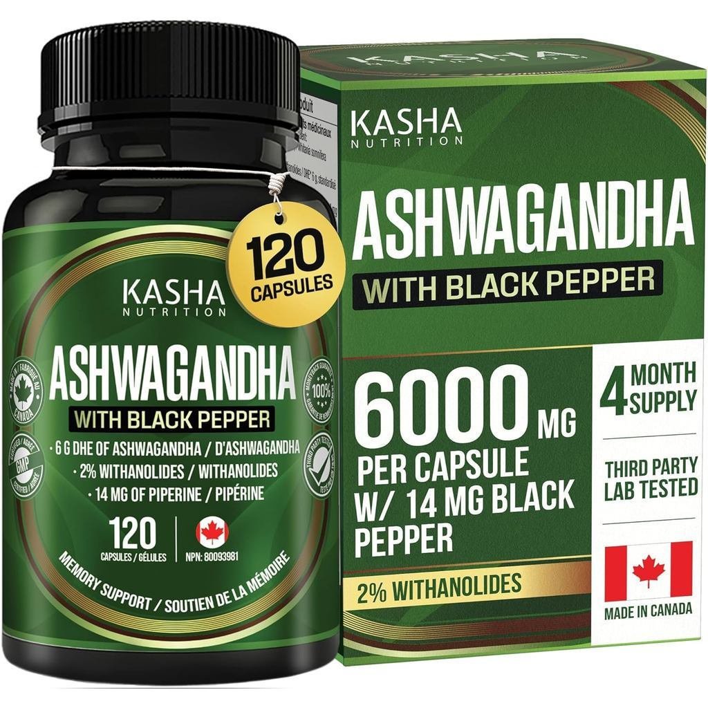 10X Kapsul Akar Ashwagandha Kekuatan |   6000 mg Ashwagandha PER KAPSUL, 2% penyeragaman withanolides dan 14mg Piperine (Lada Hitam) untuk penyerapan. 120 Kapsul Vegan