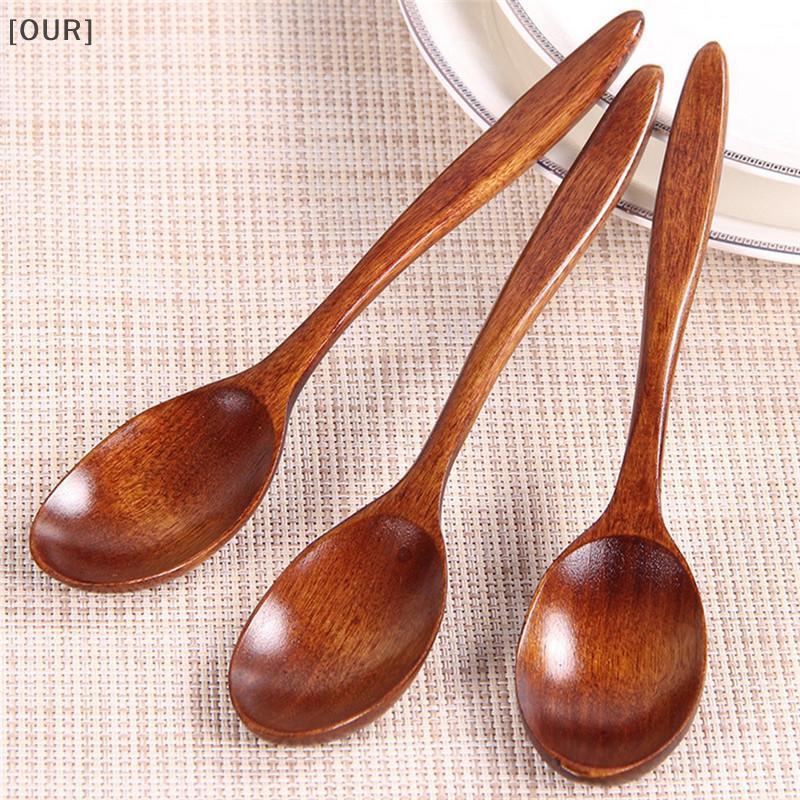 [OUR] High Quality Wooden Spoon Utensil Tool Rice Soup Teaspoon Dessert Spoon Coffee Stirring Ice Cream null
