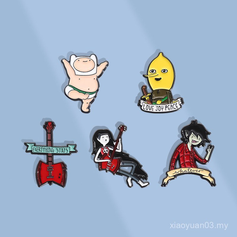 Adventure Time Comedy Anime Merchandise Brooch Rock Fun Cartoon Badge Metal Bag Accessories 89ET