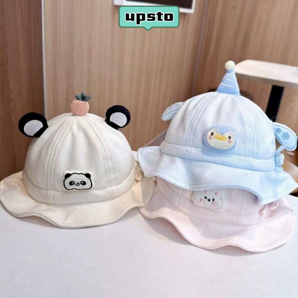 UPSTO Kids Fisherman Hat, Cartoon Adjustable Baby Hat, Cute  Sunscreen Breathable Sun Hat for Infants 3-12 Months