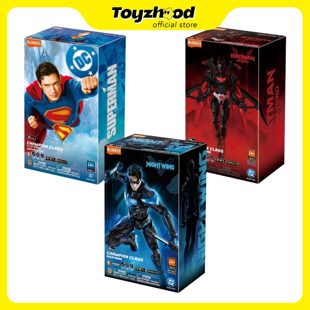 Blokees DC Comics (Model Kit) - Champion Class - Superman, Batman, Nightwing Action Figure