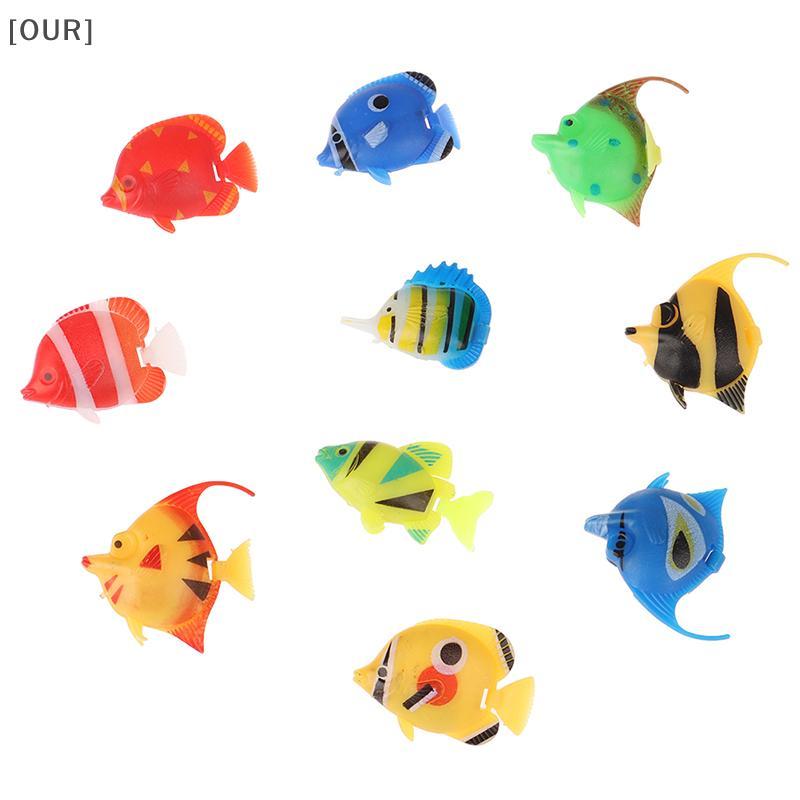 [OUR] 10pcs Aquarium Fish Tank Artificial Fake Floating Fish Pet Decor Ornaments null