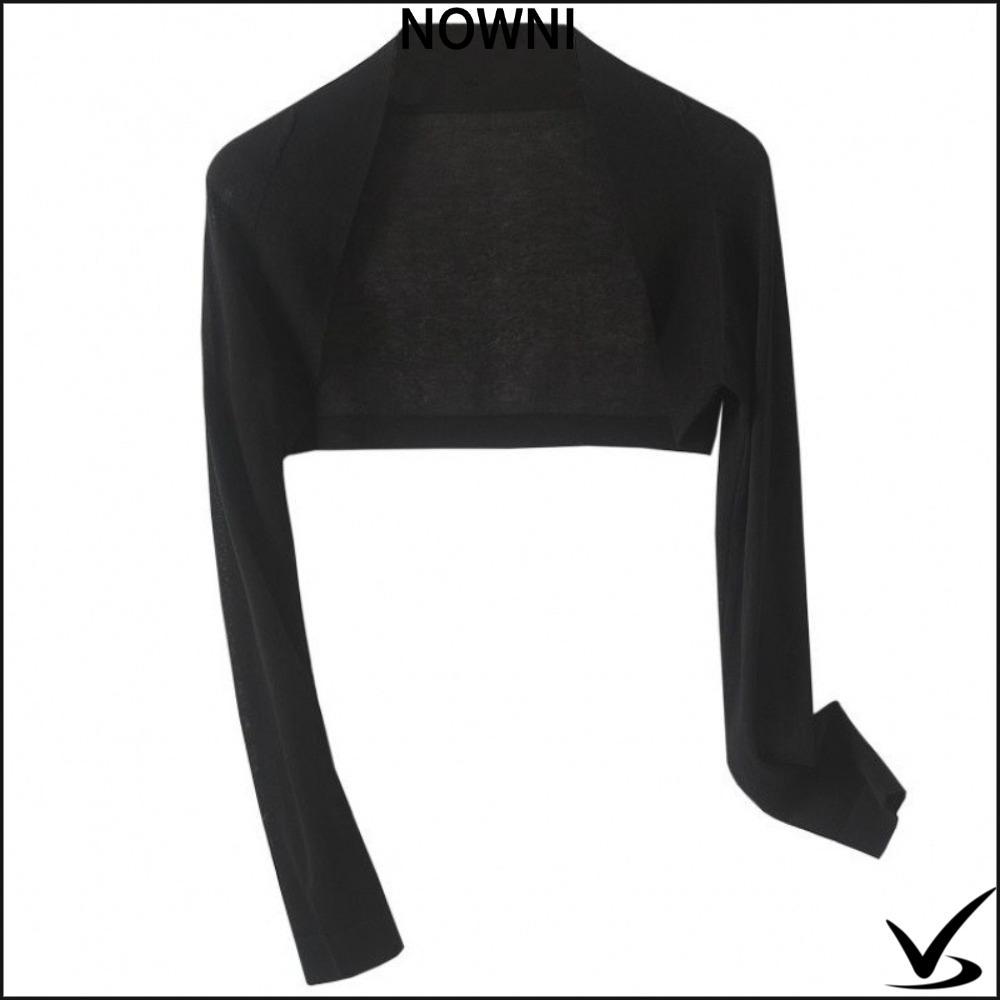 NOWNIMY Cardigan, Solid Color Thin Sunscreen Shawl, Fashion Long Sleeve All-match  Sunscreen Knitted Tops Casual