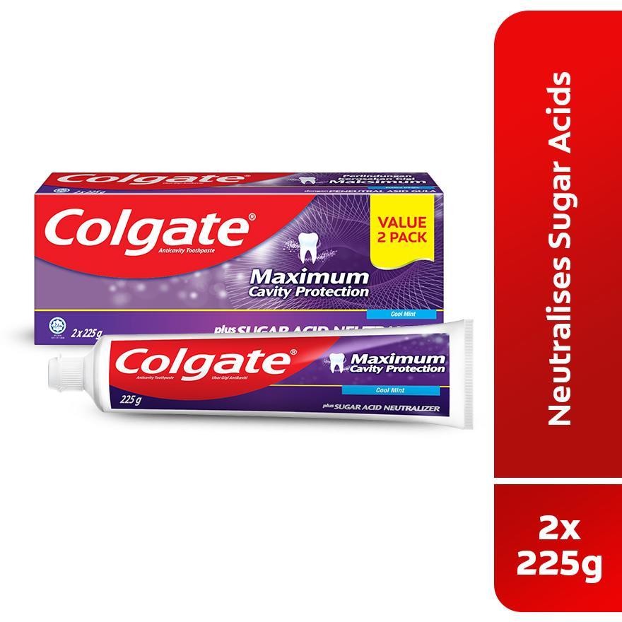Colgate Sugar Acid Neutralizer Cool Mint Toothpaste (2x225g)