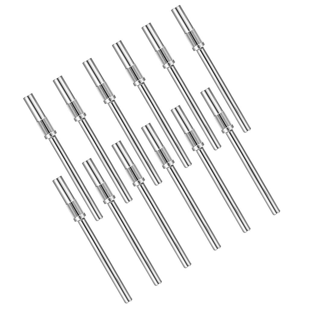12 Keping Mata Gerudi Kuku Mandrel, Bit Mandrel untuk Jalur Mengempelas Kecil, Bit Mandrel Mini Shank 3.1 MM 3/32 untuk Kuku Akrilik Alat Pedikur Manikur Mesin Fail Elektrik BMFD
