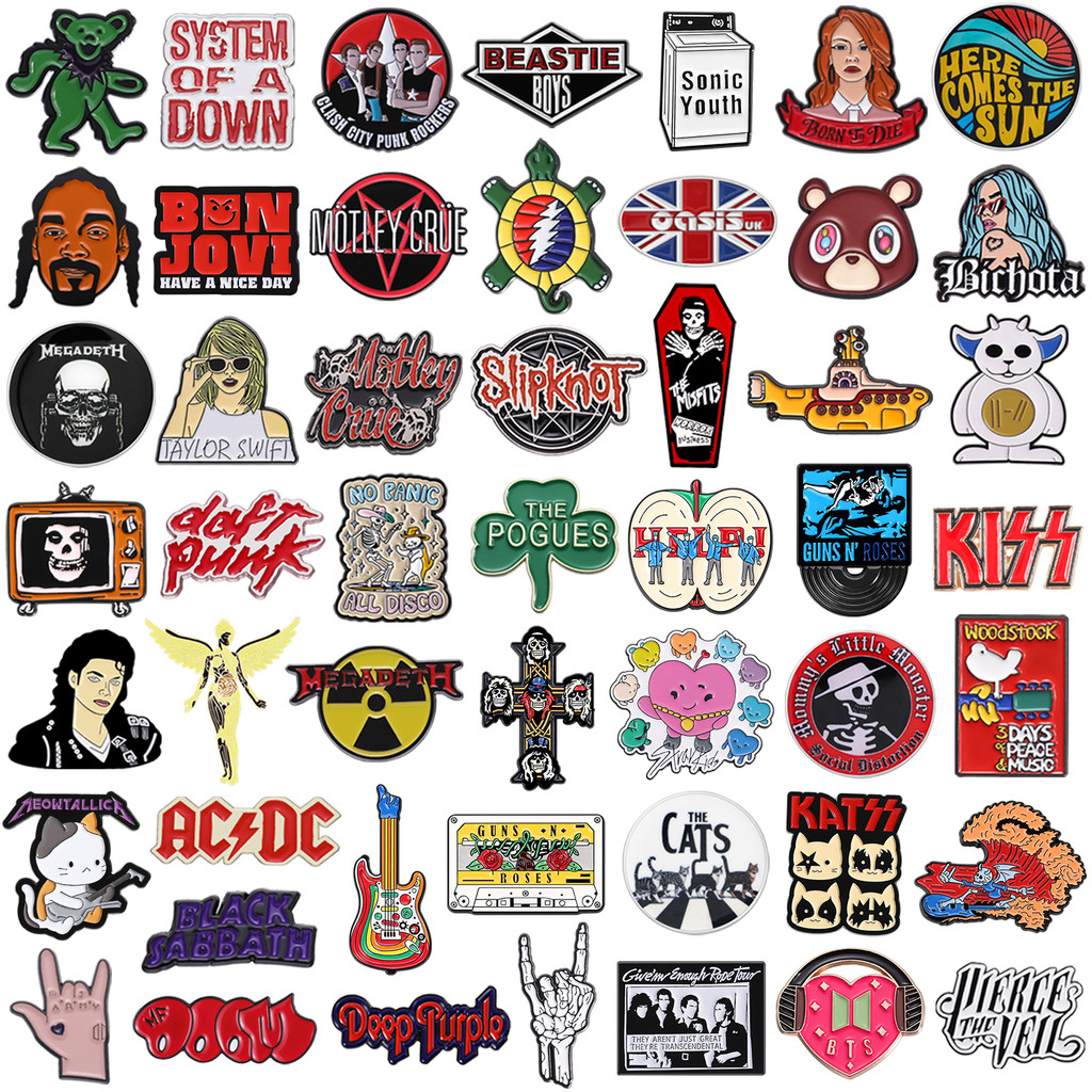 Rock Band Music Enamel Brooch Famous Singer Character Metal Badge Fan Collection Pin Clothing Accessories Jewelry Gifts for Friends