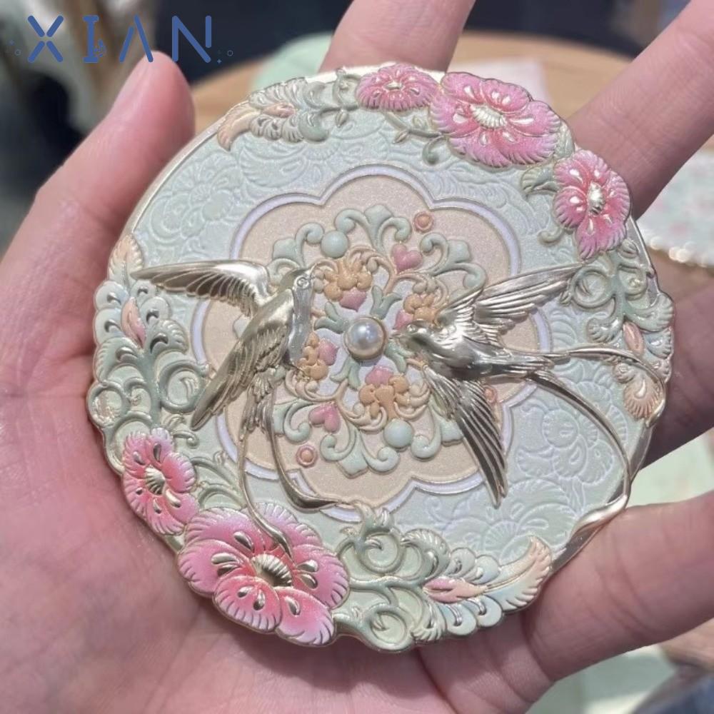 XIANEE Cosmetic Tools, Peony Delicate Flower Portable Mini Mirror, Trendy Vintage Chinese Style Pocket Make-up Mirror Gift