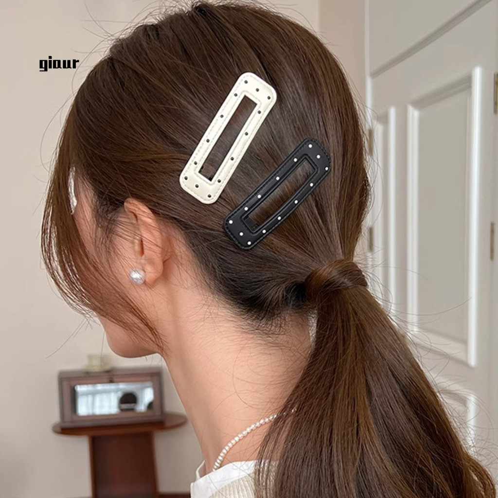 /TY/ Scalp Hair Clip Faux Leather Hair Clip 2pcs Girls Hair Clips Set Dot Print Star Cloud Shape Imitation Leather Non-slip Bb Hairpins Cute Stable Hair Accessories for Kids