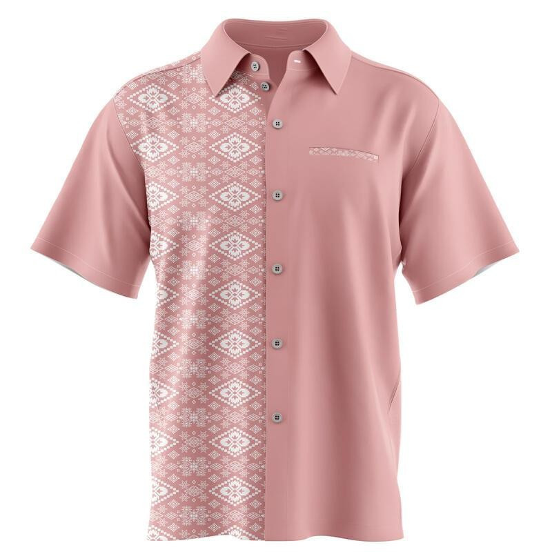 Men's batik short-sleeved shirt, newly designed, suitable for business formal shirts