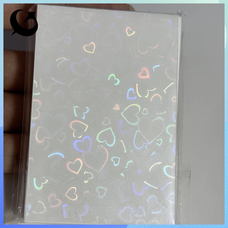 [FIREFLY1] 50pcs Kpop Card Sleeves 61x91mm 20C Heart Bling Holder For Holo Postcards Top Load Films Photocard Game Cards Protector OOO