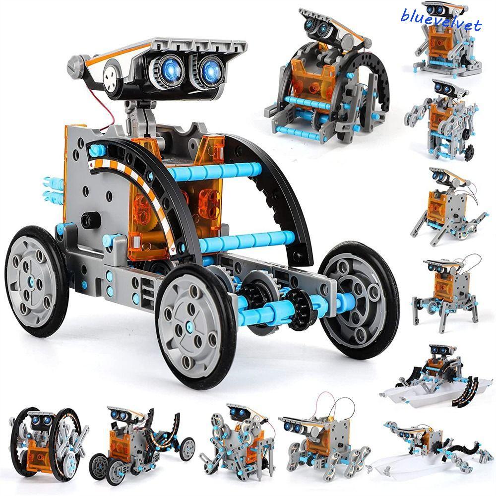 BLUEVELVET Solar Robot Toy, Powered Learning DIY Building Science Experiment Toy, Children Gifts Technological Gadgets 12 in 1 Scientific Toy Education Robots Kids Toy