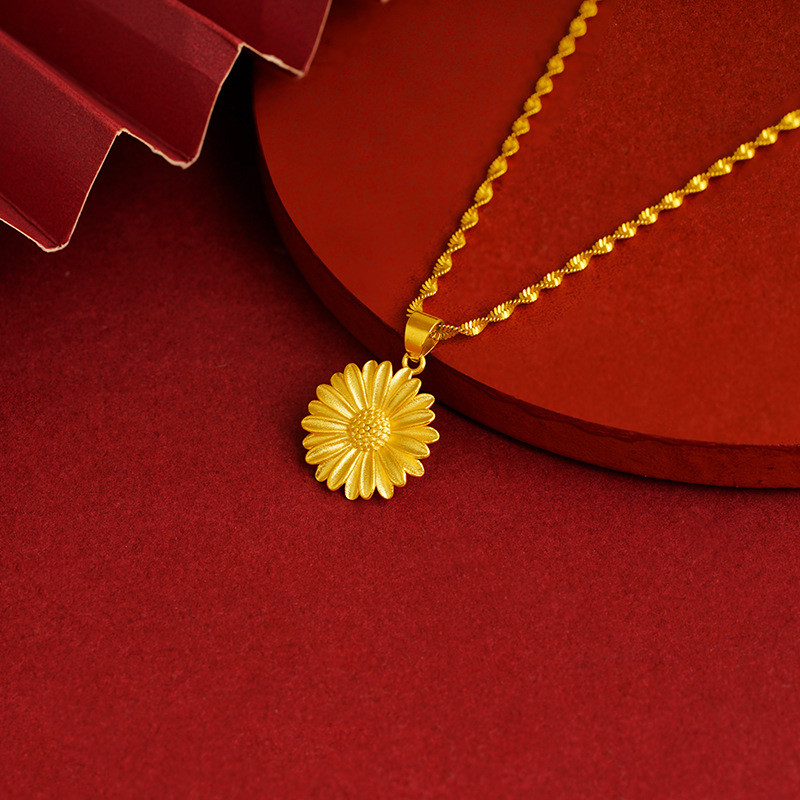 LOKET SUNFLOWER Emas 916/ Loket Nama Bajet Buah Rantai Emas 916 /Hadiah Pendant Alphabet Emas 916