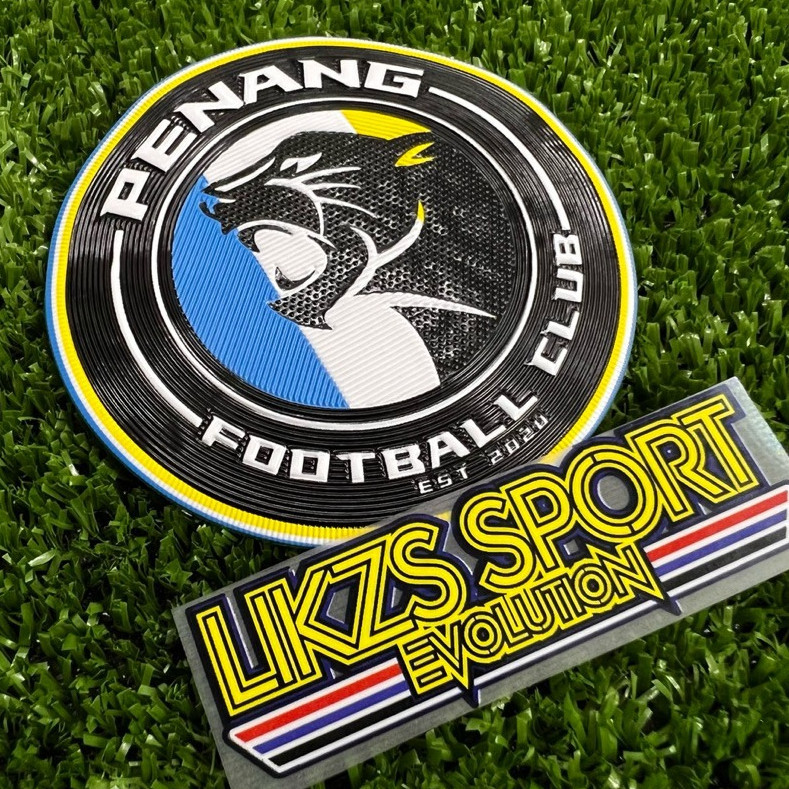 LIKZS X Penang Fc 3D Logo TPU Rubber Logo Silicone Heat Transfer Logo Embossed Patch Quality Badge Lencana Lambang