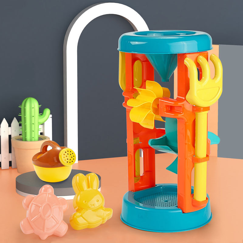 Outdoor Sand Pool Sand Pit Toys Seaside Playing Beach Hourglass Sand Shovel Sand Digging 6-Piece Set Every Day Playing Sand NH4X