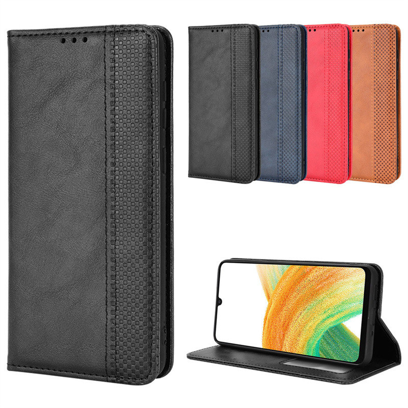 Suitable for Samsung A23 4G Phone Case Galaxy A33 5G Phone Leather Case Magnetic Flip Card Protective Case