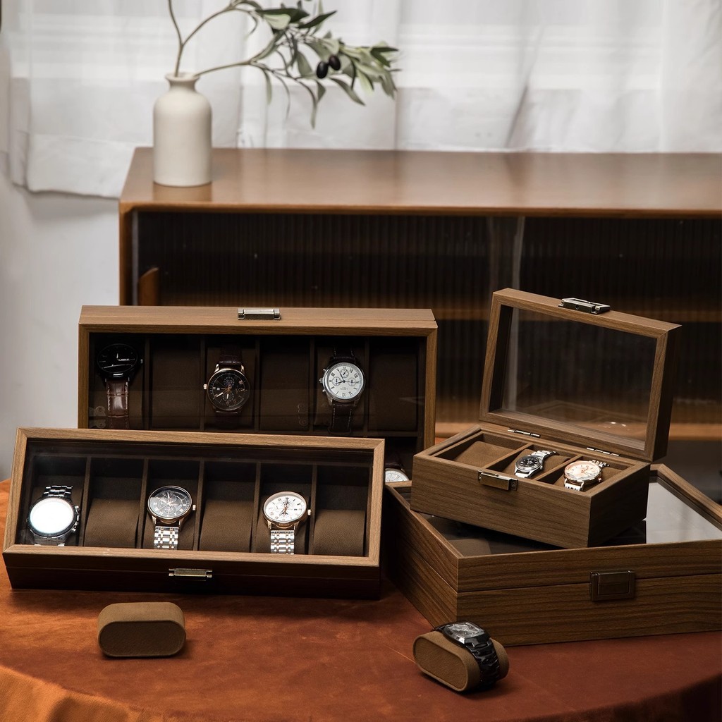 Multifunctional Walnut Wood Display Box Large-capacity Storage Box Suitable for Watches And Jewelry