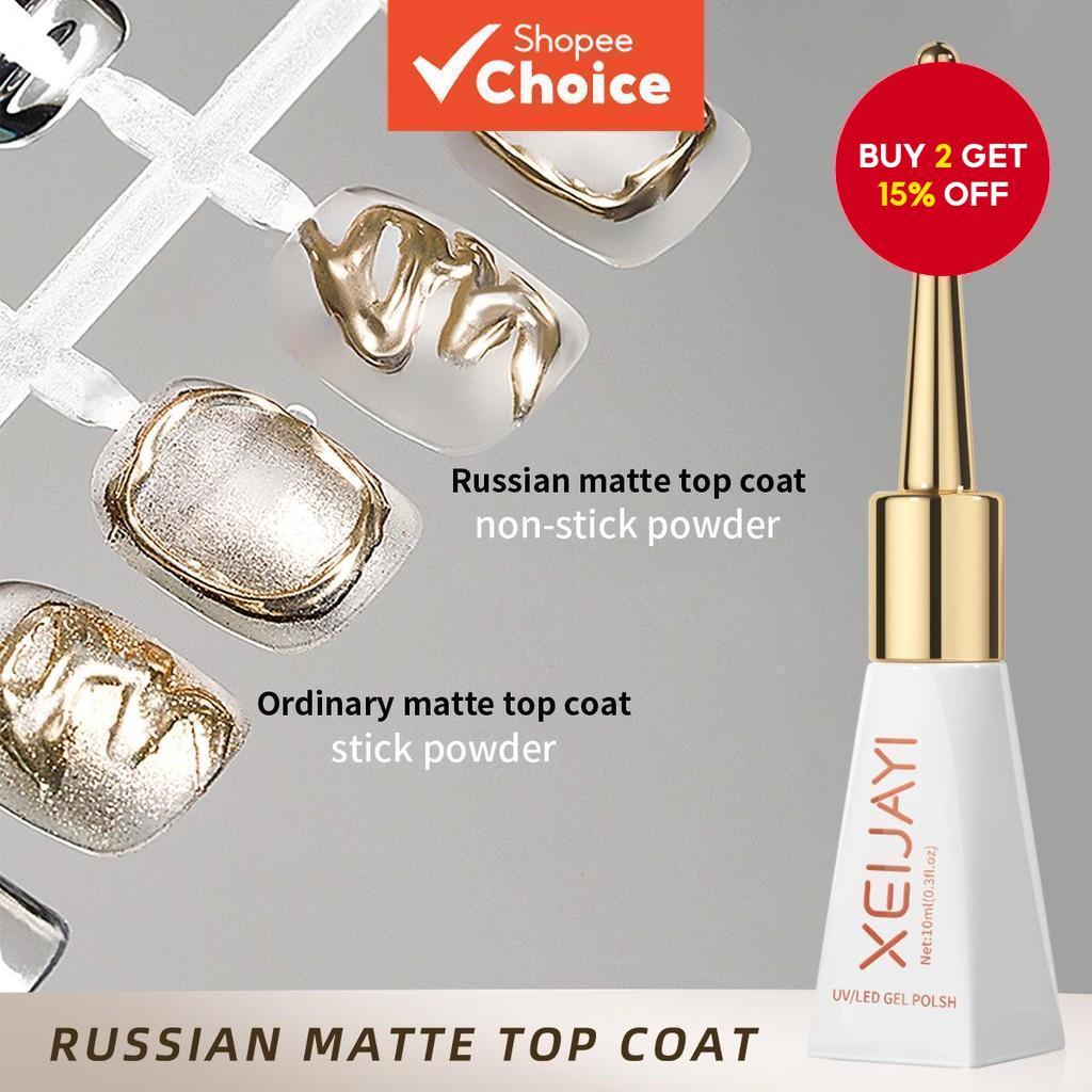 XEIJAYI 1pc 10ml Russian Matte Rubber Top Coat Gel Polish Seal UV Neon Art Design Matte Base Coat Gel Popular Gel XEIJAYI 1pc 10ml Gel Polish Seal Top Coat Matte Getah Rusia UV Neon Seni Reka Bentuk Matte Base Coat Gel Mesra pelanggan