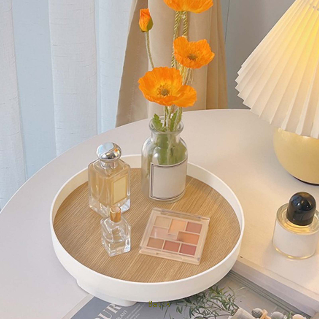 Batik Nordic Wood Plastic Storage Tray Desktop Sundries Cosmetic Aromatherapy Perfume Jewelry Key Plate Home Decor