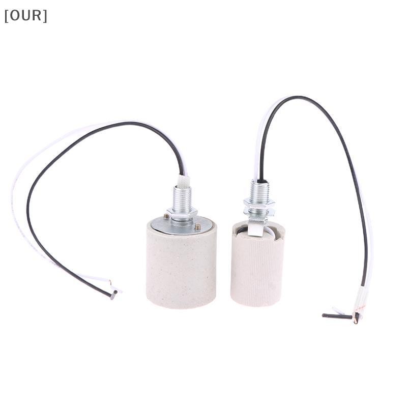[OUR] E14/E27 Ceramic Screw Lamp Holder LED Light Heat Resistant Adapter Home Use Round Soet For Bulb Base With Cable null