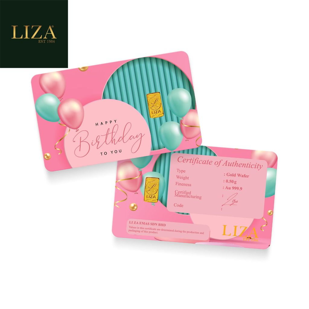 LIZA 0.50g 999.9 Gold Bar (Birthday)