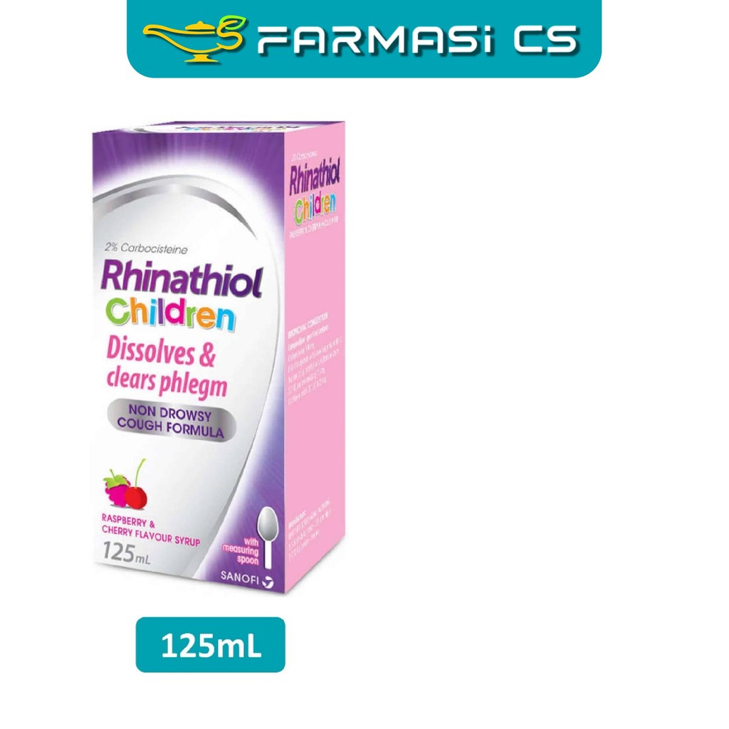 Rhinathiol Children Dissolves and Clear Phlegm 125ml EXP:06/2027 [ Raspberry & Cherry flavor, Farmasi CS ]