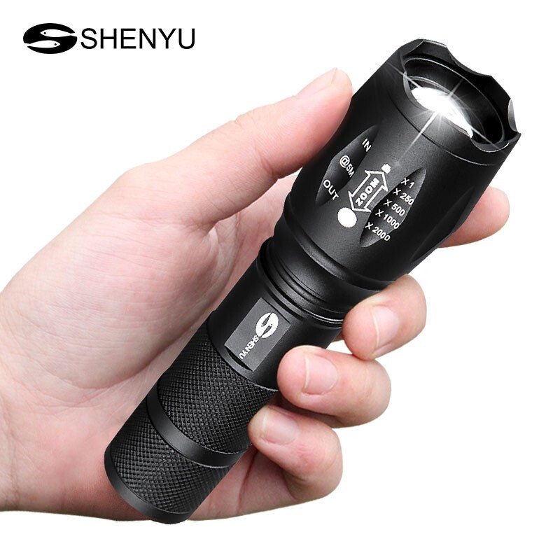 Godfish/shenyu Strong Light Flashlight Bright Long-Range Rechargeable Adjustable Focus Outdoor Household Waterproof Self-Defense Portable TAQ26.1.2