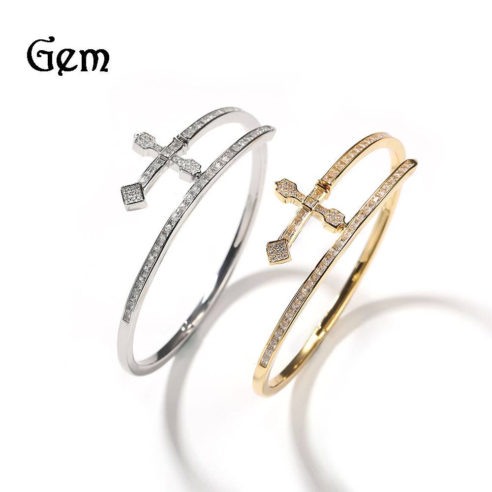 [Hot-Selling] Hip-Hop Ancient Cute Thin Justice Bracelet Copper Inlaid Zircon Full Diamond hiphop Bracelet [Fast Shipping] motianlunmy