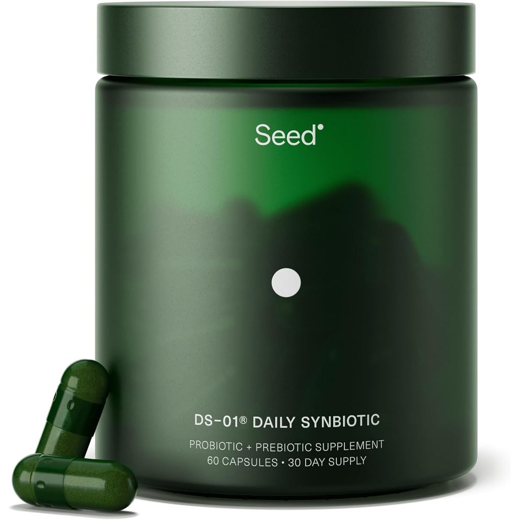 Seed DS-01 Daily Symbiosis-Male Female Prebiotics-Digestive Health, Intestinal Health, Immune, Belly Expansion and Constipation Relief-Vegetarian and Heat Resistant-60 Capsules (30 Days)