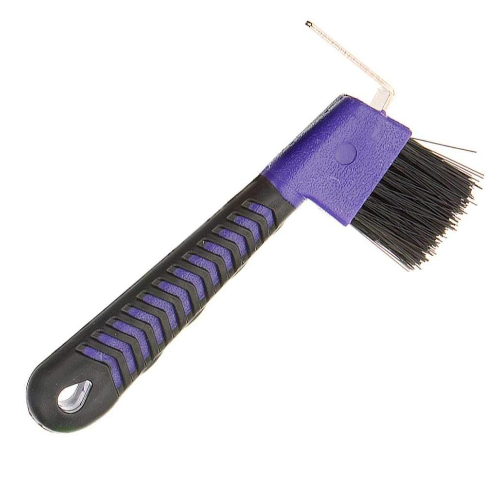 BOTH WINNERS Horse Hoof Pick Brush with Soft Touch Handle (Purple) LD1E