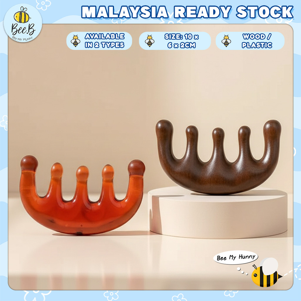 Baby Kids Mini Wooden Comb Round Head Five Finger Comb Mommy Hair Treatment and Prevention of Hair Loss Round Comb BTP