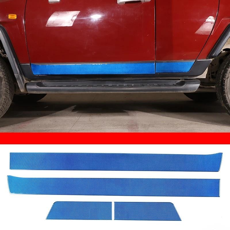 For Toyota FJ Cruiser 07-21 Soft Carbon Fiber Car Body Door Side Edge Molding Trim Styling Sticker Decor Door Bumper Long Strip