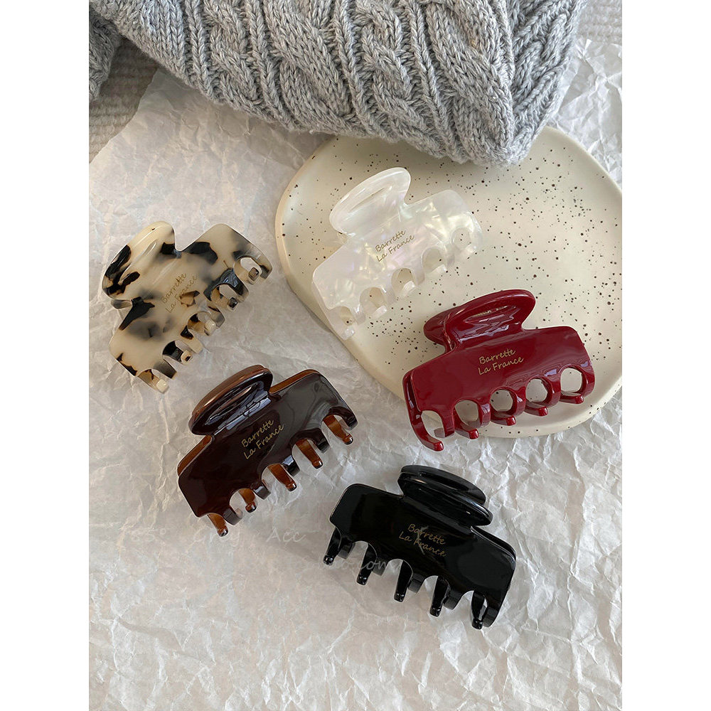 Korean Style High-End Medium Letter Hair Clip Female Temperament Back Head Half-Tie Grab Clip Niche Design Shark Clip Head