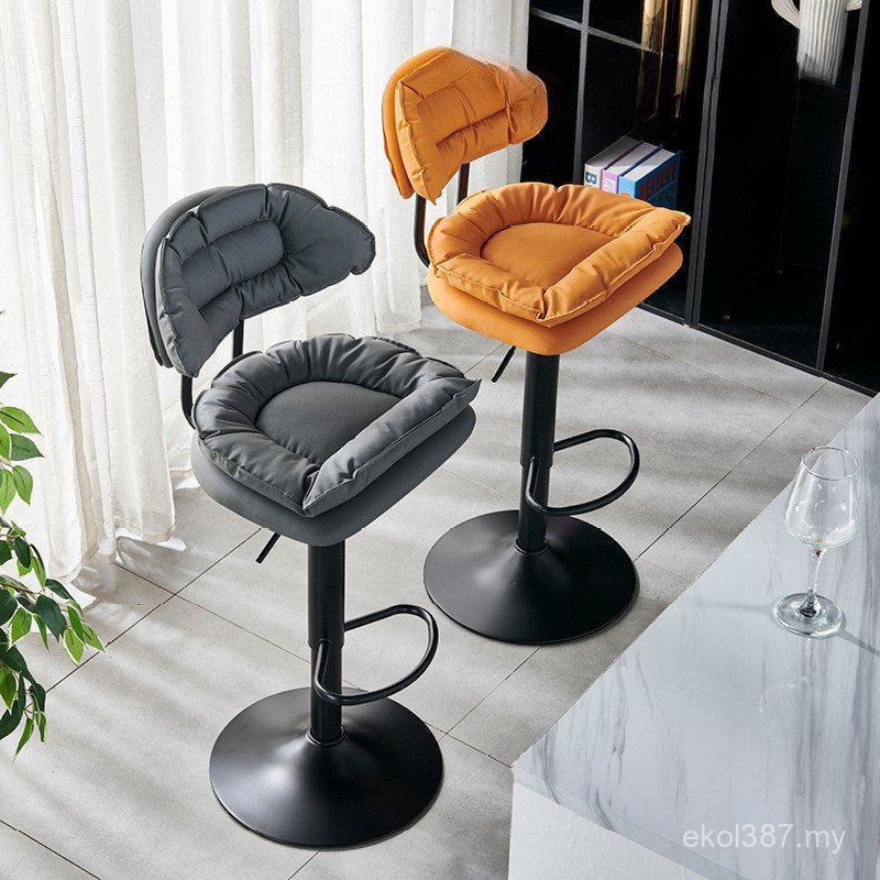 Rotating High-End Bar Chair Stool Backrest Light Luxury Lift Front Desk Household Bar High Stool Chair Cash Register GMJZ