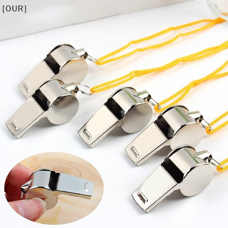 [OUR] Metal Whistle Referee Sports Rugby Stainless Steel Whistle Soccer Basketball Party Training School Cheerleading null