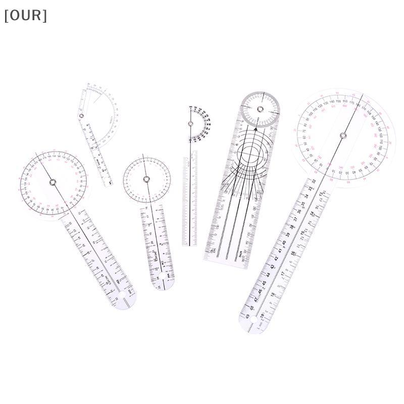 [OUR] 6Pcs/set Goniometer Joint Ruler Orthopedics Angle Rule Spinal Finger Angle Ruler null
