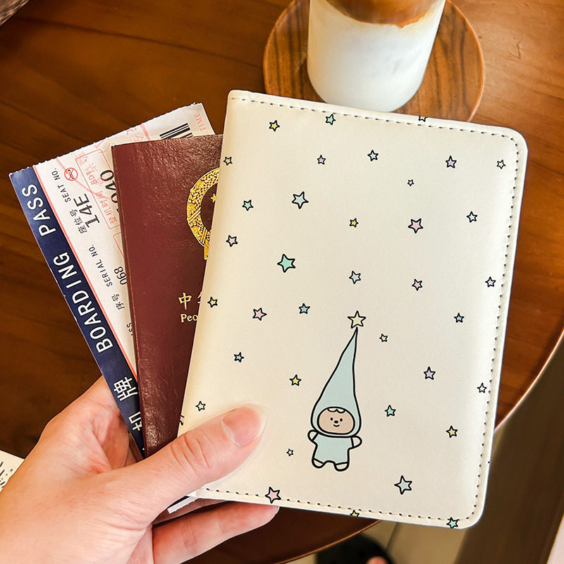 passport cover cover passport Cute Cute Cute Cartoon Passport Holder Document Bag Protective Case Multi-Function Card Holder Travel Abroad Special Portable Can Be Stored