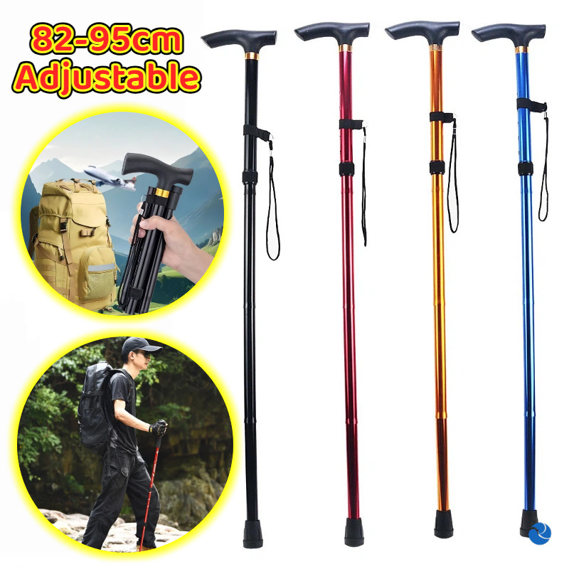 Trekking Pole 5section 82-95cm Adjustable Hiking Poles Outdoor Walking Sticks Tongkat Lipat 登山杖
