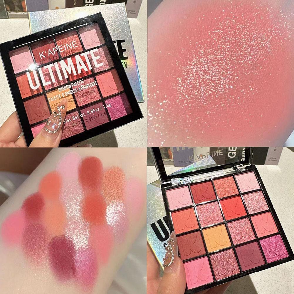 16 Colors Eyeshadow For Beginner Matte Pearlescent Macaron Color Eyeshadow Palette Long-lasting M7f5