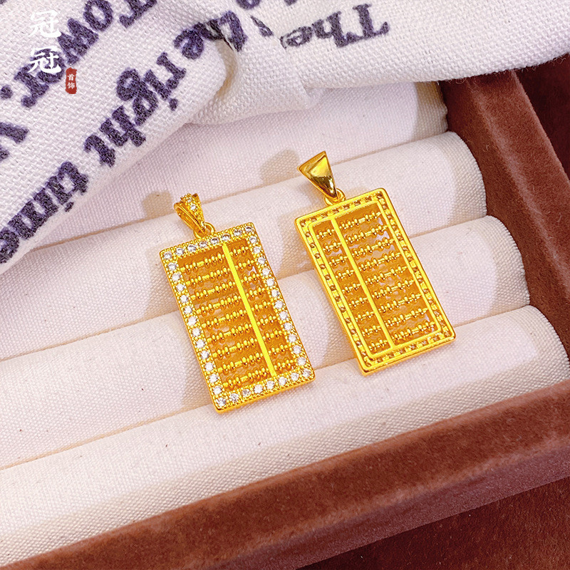 916 gold/ Diamond Abacus Pendant/ Ladies emas loket 916 Abacus /charm gold 916